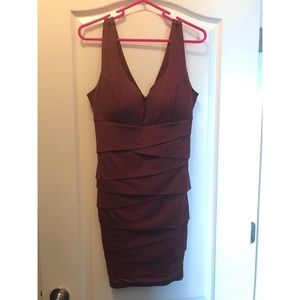 Glittery Maroon Formal Dress